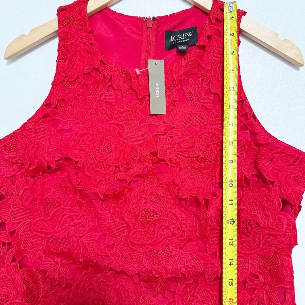 J. Crew NWT Luxe Lace Dress Red NWT 8